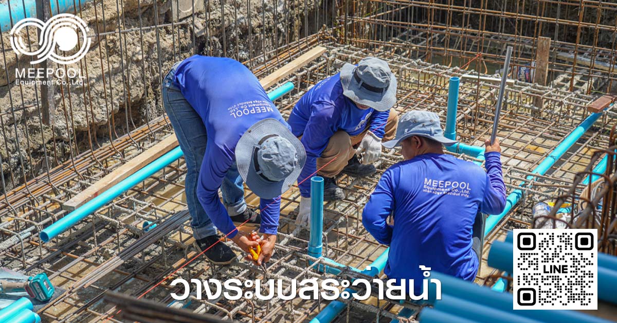 Laying swimming pool system pipes3